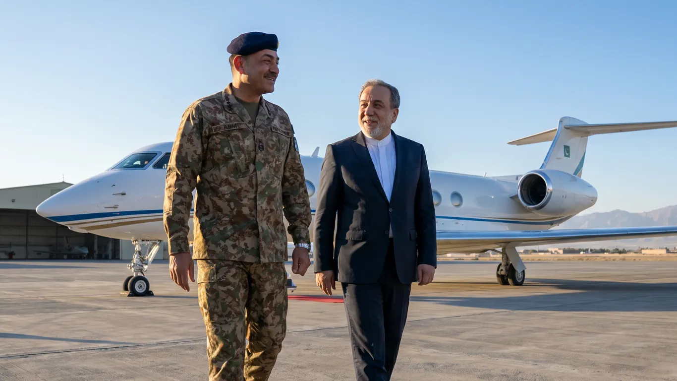 Pakistani airfield with aircraft during Iran US mediation 2026 ceasefire period